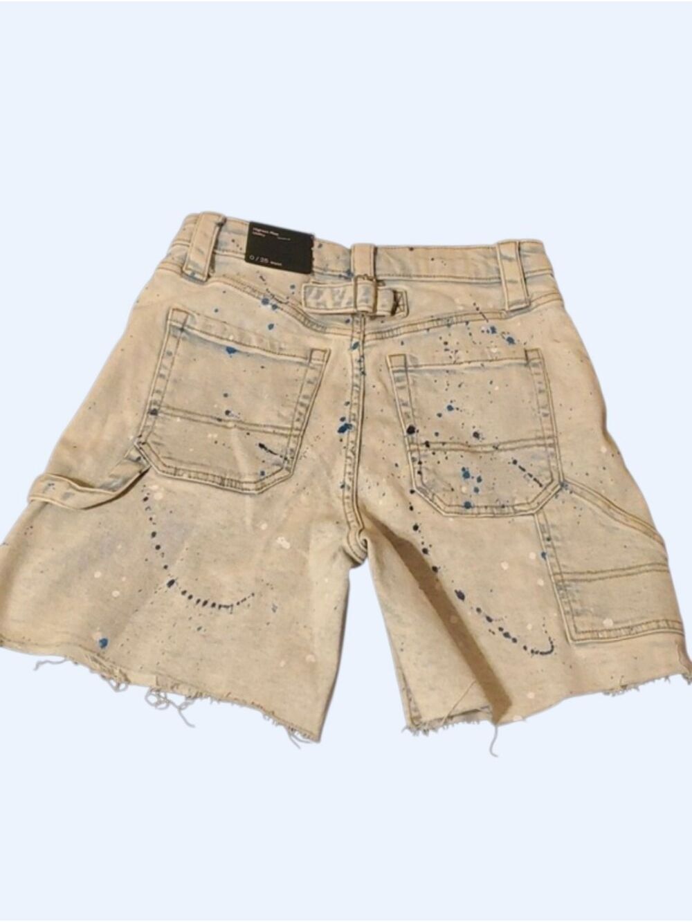 Wild Fable Shorts Womens Size 0 Light Blue Splatter Paint Denim Shorts Carpenter